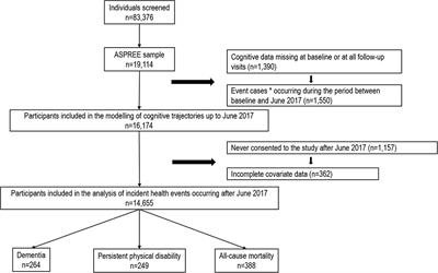 Cognitive Trajectories in Community-Dwelling Older Adults and Incident Dementia, Disability and Death: A 10-Year Longitudinal Study